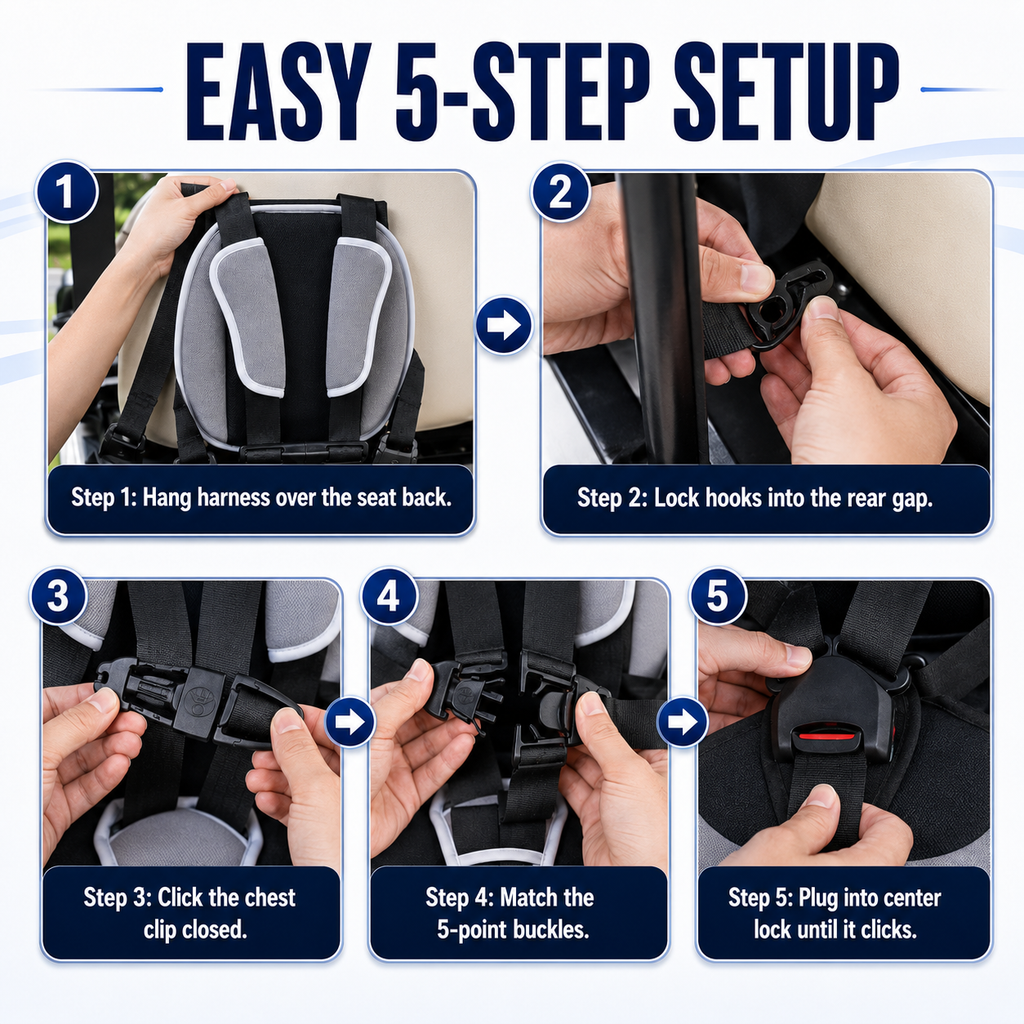 Universal Golf Cart Child Safety Seat Pro