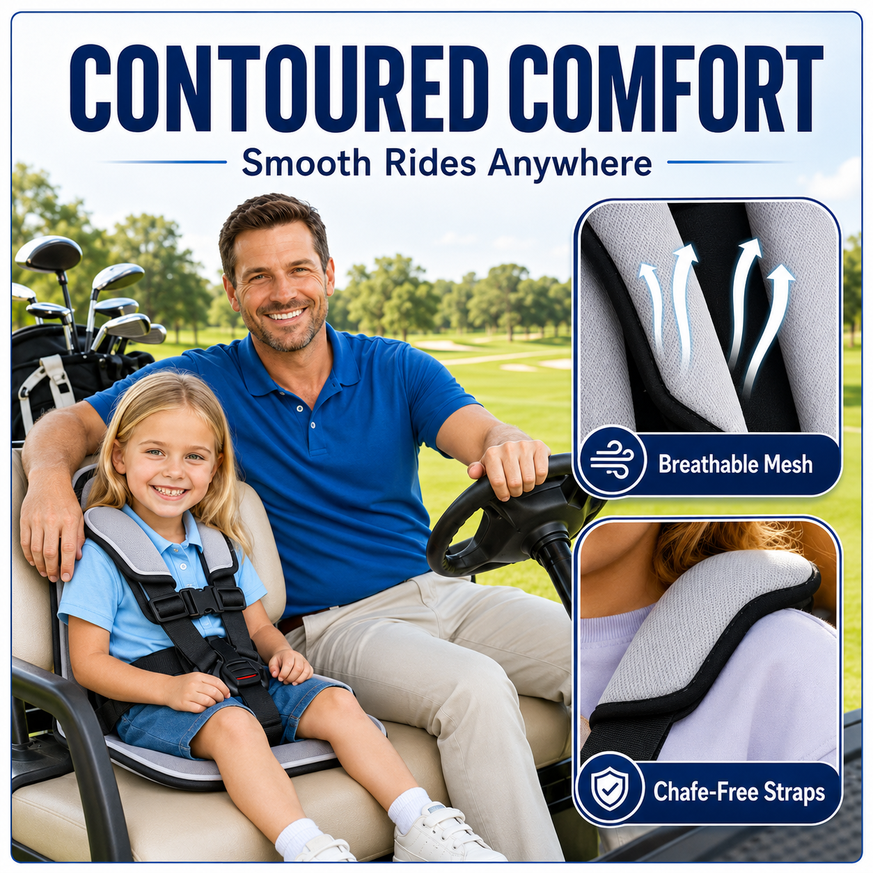 Universal Golf Cart Child Safety Seat Pro